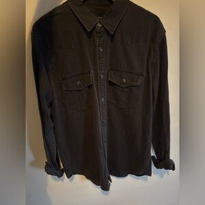 Abercrombie Black Button-Up denim Western Shirt